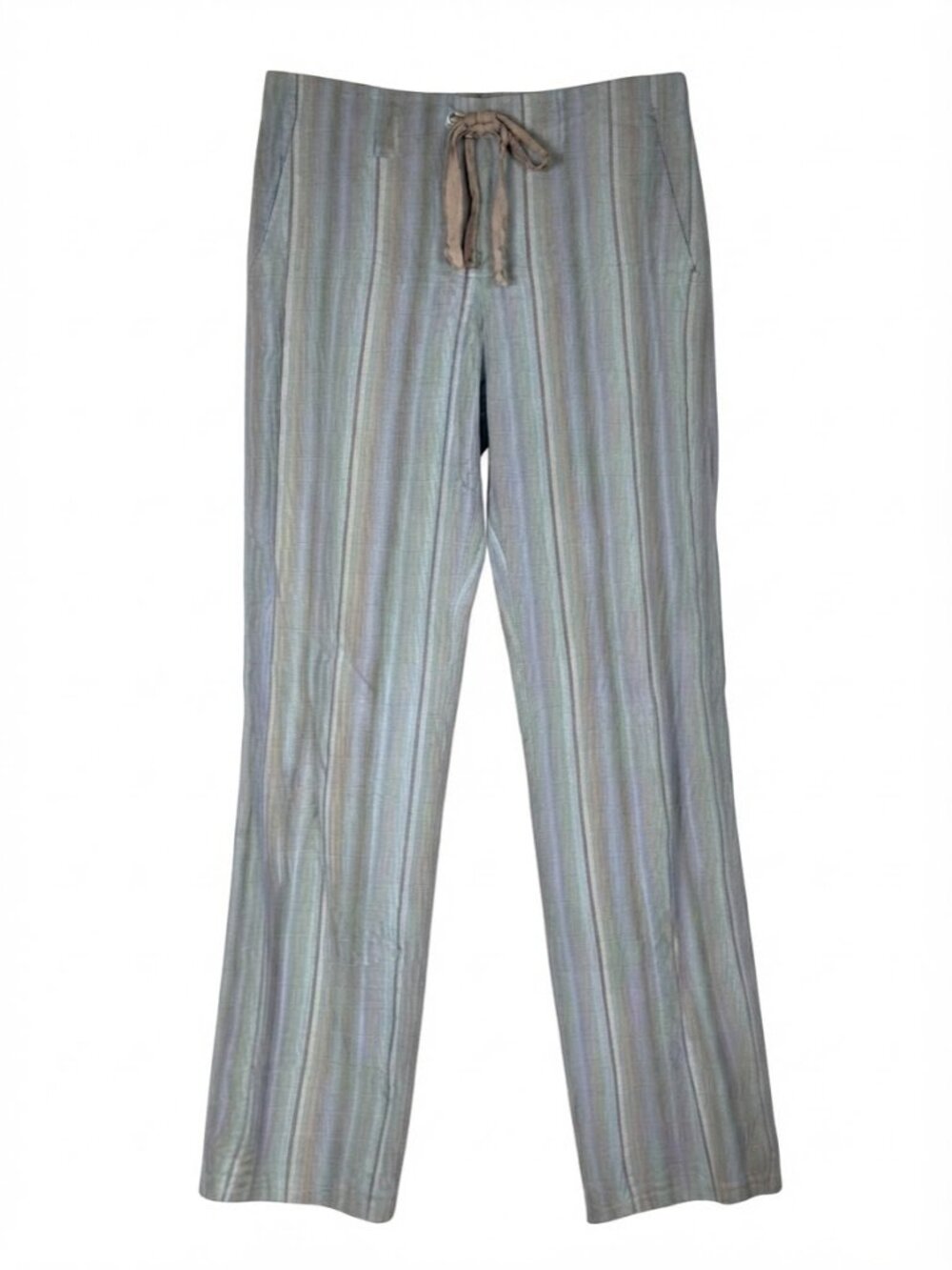 Billy Blues Striped Cotton Drawstring Pants Size 4 Multicolored Casual Relaxed